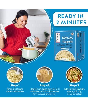 Nashi Shirataki Konjac Moyu Spaghetti - Vegan Keto Friendly Glucomannan Recipe | Odour Free, Fat Free & Low Calorie Diet | Ready to Eat (8 190g) - Buy Online on GoSupps.com