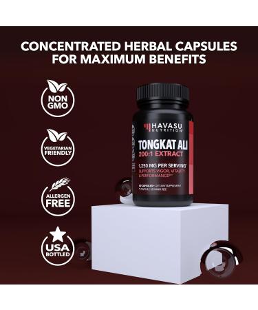 Longjack Tongkat Ali for Men - 200:1 Extract 1 250mg - Boost Male Health Performance & Energy - 60 Capsules - Buy Online on GoSupps.com