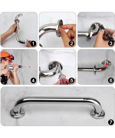 2 Pack Shower Grab Bar Chrome Stainless Steel Bathroom Grab Bar Shower Handle Bathroom Balance Bar Safety Hand Rail Support - Handicap Elderly Injury Senior Assist Bath Handle (12 Inch) - Buy Online on GoSupps.com