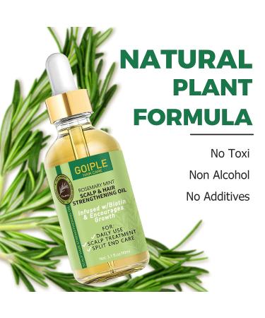 Organic Rosemary Hair Growth Oil 3.1 FL OZ - Pure & Natural Scalp Treatment With Essential Oils for Nourishing, Split Ends, Dry Scalp - Promotes Hair Growth - Buy Online on GoSupps.com