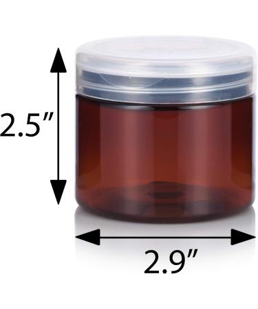 Buy 12 Pack 6 oz Amber PET Plastic Low Profile Jars with Clear Natural Flip Tops - Ideal for Skincare & DIY Projects | International Shipping Available - Buy Online on GoSupps.com