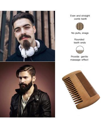 Natural Boar Bristle Beard Brush & Pear Wood Comb Set for Growth & Softening - Buy Online on GoSupps.com