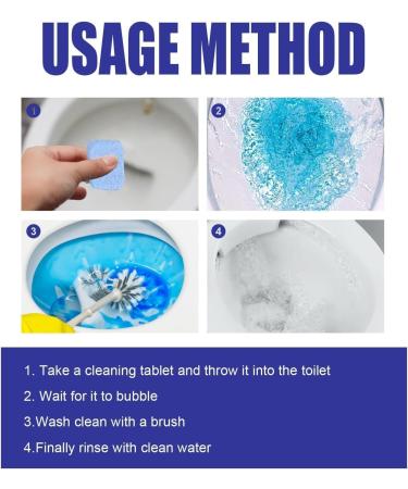 Automatic Powerful Foam Cleaner Homebbc Foam Cleaner for Toilet Automatic Toilet Cleaner Toilet Cleaning Tablets for Automatic Stain Removal Toilet Active Oxygen Agent (2box) - Buy Online on GoSupps.com