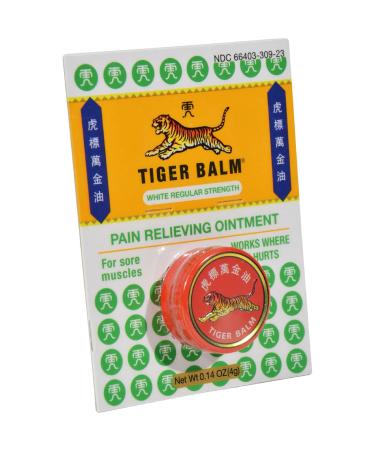 Tiger Balm Pain Relieving Ointment White Regular Strength 0.14 oz (4 g)