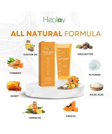 Kojic Acid Soap for Hyperpigmentation | Skin Brightening Papaya Face & Body Wash | Reduces Dark Spots Acne & Scars | Turmeric Facial Cleanser for Glowing Skin - Buy Online on GoSupps.com