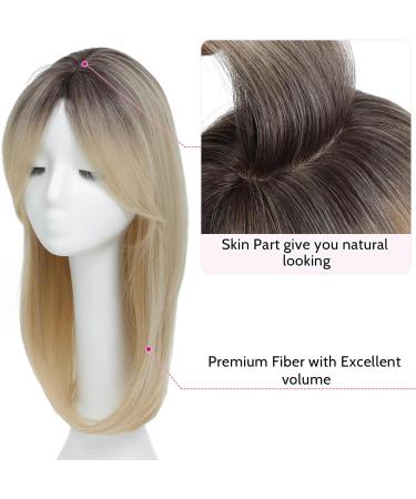 Ms Taj 18inch Ombre Blonde Long Layered Hair Topper - Synthetic Clip-in for Women with Thinning Hair - Add Volume and Style Naturally - Buy Online on GoSupps.com