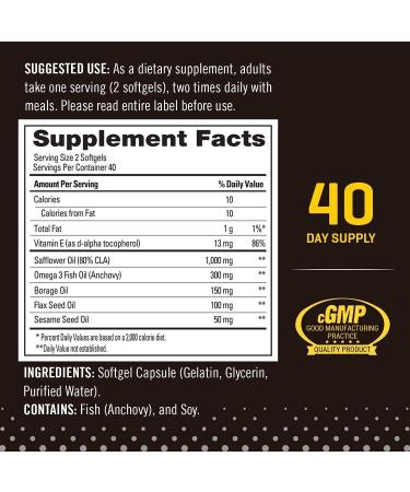 Performix SST Ab Cuts CLA Soft Gels - Non-Stimulant for Men & Women - Contains CLA, Omega 3, Flaxseed Oil, and Vitamin E - Buy Online on GoSupps.com