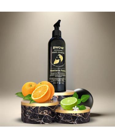 BWOW Professional Beard Shampoo for Men Vegan Cleansing to Hydrate & Condition Moisturise Nourish & Recondition Luxurious Mandarin Forest 250ml Infused with the refreshing scent of Mandarin and Bergamot offering a delightful and invigorating aroma for an  - Buy Online on GoSupps.com