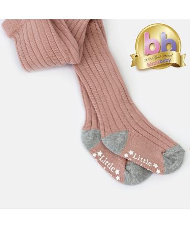 Non-Slip Ribbed Toddler Tights | Cosy Winter Warm Anti-Skid Girls Tights 1-2 Years | Shell Pink - Buy Online on GoSupps.com