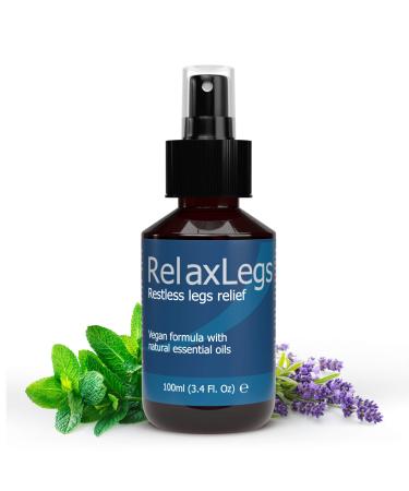 RelaxLegs Restless Legs Relief - Ideal Magnesium Spray for Restless Legs & Cramp Relief for Legs Effective Muscle Relaxant For Leg Ache Relief Swollen Legs Relief & Foot Spray for Tired Feet 100ml