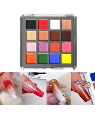16 Colors Nail Pigment Palette - Ombre Nail Powder Set for DIY Nail Art Manicure Accessories - Buy Online on GoSupps.com