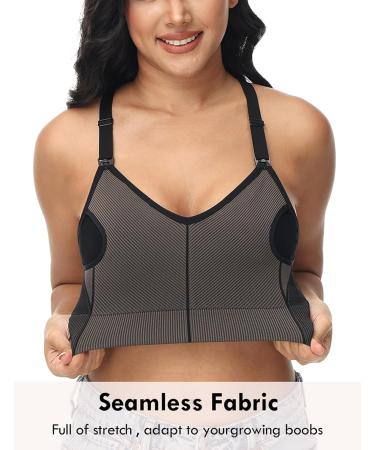 HOFISH Women's Padded Pumping Sports Bra - Medium Support Racerback for Yoga Exercise - Black/Cameo - Buy Online on GoSupps.com