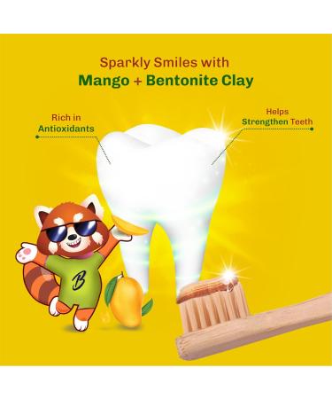Buy Bentodent Fluoride-Free Kids Toothpaste - All-Natural Calcium Bentonite Clay SLS-Free for Fresh Breath & Plaque Removal (Mango) | International Shipping Available - Buy Online on GoSupps.com