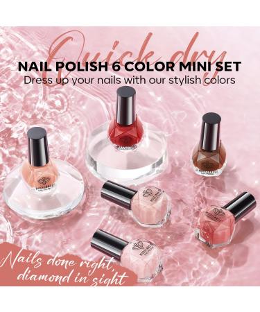 Modelones Jelly Nail Polish Set - 6 Sheer Nude Colors for DIY Nail Art | Quick Dry Natural Red Pink Brown | Perfect Gift for Women & Moms - Buy Online on GoSupps.com