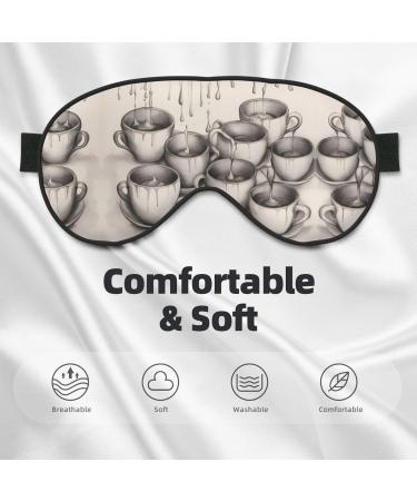 SSIMOO Hand Drawn Teapots & Cups Eye Mask | Soft Breathable Sleep Patch for Women | Perfect Travel Relaxation Gift - Buy Online on GoSupps.com