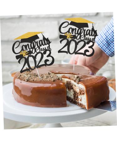 BESTonZON 6pcs 2023 Graduation Cake Decorating cake letters cupcake decorating graduation party favors class a customs 2022 graduation cake picks class of 2022 Glitter paper make up Ornament As Shown 15x14.3cm - Buy Online on GoSupps.com
