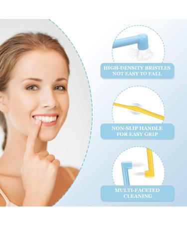 2 Pack Tuft Toothbrushes - Slim Interspace Detail Cleaning Brushes (Orange & Blue) | International Shipping Available - Buy Online on GoSupps.com