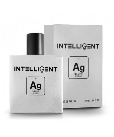 Intelligent Silver | Clean Collected and Sophisticated | Extrait de Parfum for Men | 3.4 Fl Oz (100 mL)