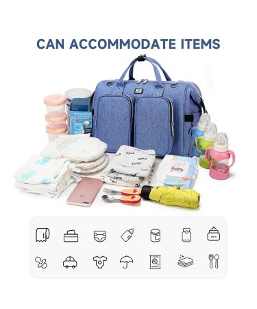 Pomelo Waterproof Diaper Bag with Stroller Hooks & Adjustable Strap | Blue Violet Multifunctional Travel Bag for Baby On-The-Go - Buy Online on GoSupps.com