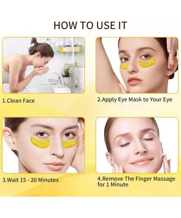 SULIVES Gold Under Eye Gel Patches Anti-Aging Eye Masks for Puffiness Dark Circles Hydration Firming & Brightening (30 Pairs) - Buy Online on GoSupps.com