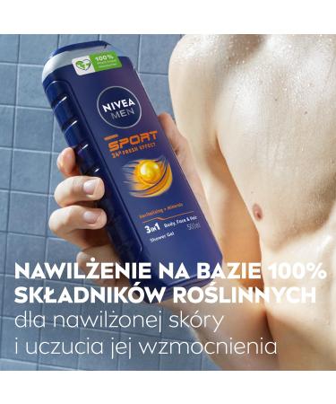 NIVEA Polish NIVEA MEN Sport 3in1 Regenerating shower gel for men 250 ml - Buy Online on GoSupps.com