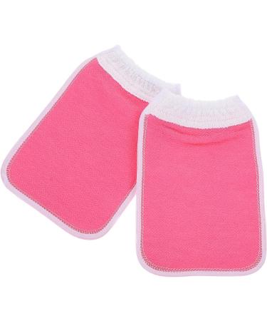 Beaupretty 2pcs Bath Gloves for Men - Exfoliating Towel Scrubber Mitts Korean Plant Fibres Pink - Perfect for Bathing & Massage - Buy Online on GoSupps.com