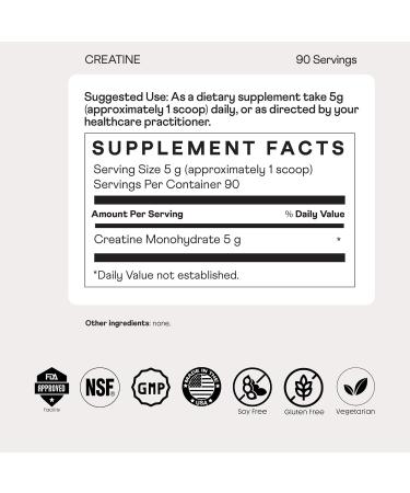 Nuray Premium Creatine Monohydrate Powder Energy Enhancer and Exercise Performance & Recovery, Support Muscle Mass & Brain Function Unflavored, 90 Serving, Vegetarian - Buy Online on GoSupps.com