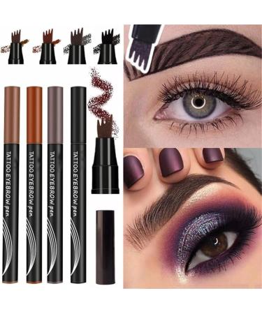 Eyebrow Pen 4 Tipped Waterproof Brow Pen Liquid Eyebrow Pencil Smudge-Proof Brow Pencil Long-Lasting Creates Natural Looking Brows Effortlessly 4 Colors - Buy Online on GoSupps.com