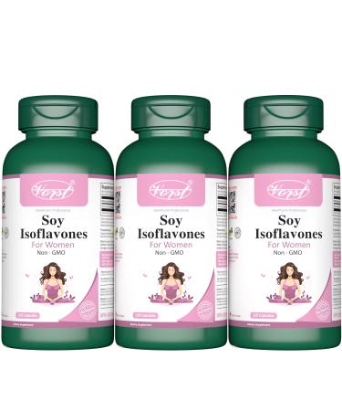 VORST Soy Isoflavones for Women 3 x 120 Capsules | Menopause Supplement for Hormone Balance & Relief for Hot Flashes and Night Sweats | 3 Bottles 360 count (Pack of 1)