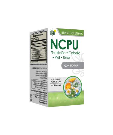 Herbal Solutions NCPU- Natural Beauty Nutritional Supplement for Skin Hair & Nails - Horsetail Collagen Complex with Rosemary & Sage - 60 Capsules for Skin and Hair Growth Support