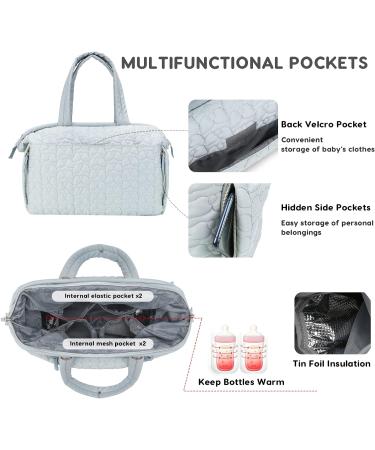 SONARIN Multi-Pockets Baby Nappy Changing Tote Bag - Stylish Large Capacity Travel Diaper Bag in Blue - Buy Online on GoSupps.com