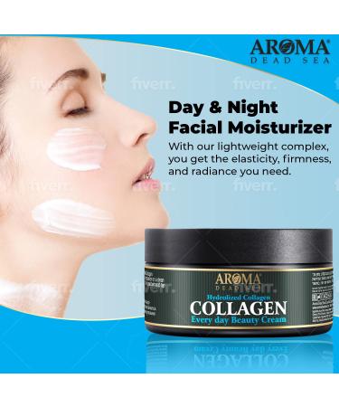 AROMA DEAD SEA Hydrolyzed Collagen Face Cream. Anti Aging, Day & Night Moisturizer, Dead Sea Minerals & Collagen Enriched, Anti Wrinkle & Hydrating -100ml/3.5 Fl.Oz Collagen Cream Pack of 2 - Buy Online on GoSupps.com
