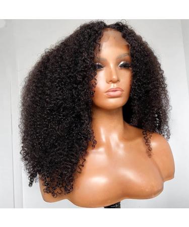 SUNTU 20 Inch Kinky Curly Lace Front Wig | HD Transparent Lace | Pre-Plucked with Baby Hair | Natural Hairline | Afro Human Hair Wig - Buy Online on GoSupps.com