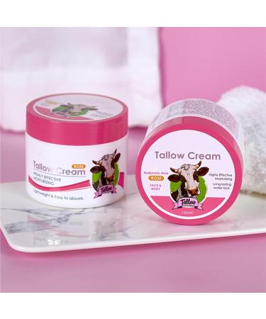 Moisturizing Tallow Cream for Face and Body Rose Deep Hydration Tallow Face Moisturizer with Hyaluronic Acid Nourishing Firming and Long-Lasting Hydration Cream for Soft and Smooth Skin 120ml - Buy Online on GoSupps.com