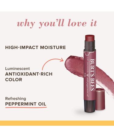 Burts Bees Lip Shimmer Fig Moisturizing Lip Balm with Peppermint Oil 2.55g - 100% Natural Origin - Buy Online on GoSupps.com