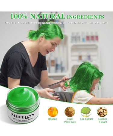 4.23 oz Green Temporary Hair Tint - Unisex Instant Color Cream Mud | 120g Hair Wax for Party Cosplay Halloween & Christmas - Buy Online on GoSupps.com