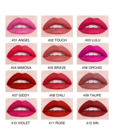 LAMUSELAND Matte Mini Liquid Lipstick Set - 12 Colors Long-Lasting High Pigment Travel Kit, Waterproof Non-Stick Cup Lip Gloss Makeup Gift for Women & Girls (Black) - Buy Online on GoSupps.com