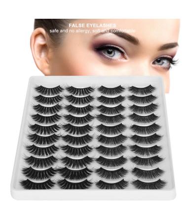 6D Eyelashes - 20 Pairs Professional Handmade Fake Eyelashes | Soft Thick Natural & Reusable for Home Use (MC-10) - Buy Online on GoSupps.com