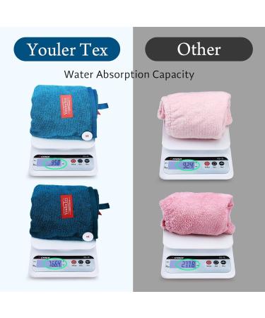 YoulerTex Microfibre Hair Towel Wrap: 2Pack Hair Turban Super Absorbent Rapid Drying Microfiber Towel for Women Curly Long Wet Plopping Hair Girls Head Towelling Large Anti-Frizz (Aqua Green) - Buy Online on GoSupps.com