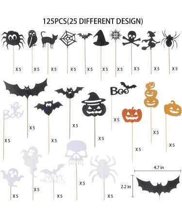 125 Pieces Halloween Cupcake Toppers Picks Halloween Cupcake Decorations for Halloween Birthday Party Supplies - Buy Online on GoSupps.com