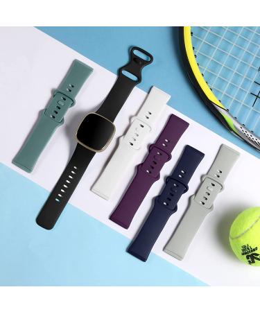DaQin Soft TPU Sport Replacement Band for Fitbit Versa 3/Sense - Small Black/White/Gray/Plum/Pine Green/Dark Blue - Buy Online on GoSupps.com