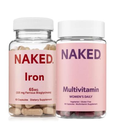 Naked Iron Supplement + Women s Multi High Potency Iron Supplement & Daily Multivitamin for Energy Red Blood Cell & Immune Support