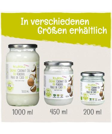  Kulau Kulau Organic Coconut Oil for Skin & Hair Coconut Grease for Cooking & Roasting Native & Cold Pressed Coconut Oil (6 x 450ml) - Buy Online on GoSupps.com