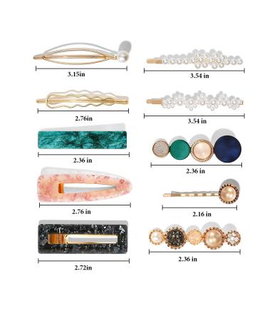 Mehayi 20 PCS Macaron Pearl Hair Clips Set - Cute Fashion Hair Barrettes & Bobby Pins for Women and Girls | Boho Fancy Hairpin Accessories for Wedding & Gifts - Buy Online on GoSupps.com