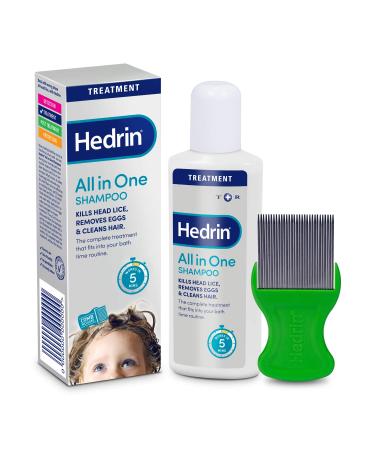 Hedrin All-In-One Shampoo for Head Lice with Nit Comb 200ml