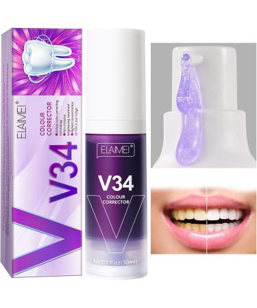 V34 Purple Toothpaste for Whiter Teeth | Frilla Oral Foam & Stain Removal | Improve Tooth Health | International Shipping - Buy Online on GoSupps.com