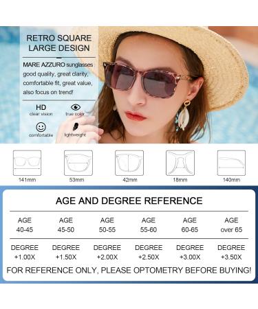 MARE AZZURO Bifocal Reading Sunglasses for Women - Trendy Square Outdoor Readers (Leopard 2.0) - Stylish & Comfortable Vision Correction - International Shipping Available - Buy Online on GoSupps.com