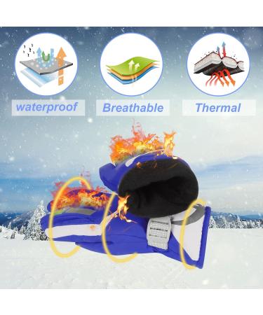 Winter Waterproof Gloves for Kids | Adjustable Cold Weather Gloves for Girls 5-9 | Blue Wine Kids Gloves - Buy Online on GoSupps.com