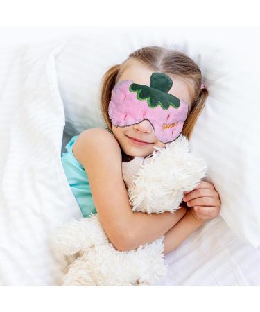 Ulife Mall Strawberry Children Sleep Mask | Soft Plush Cartoon Eye Mask for Kids & Adults | Fun Travel Accessory (Light Pink) - Buy Online on GoSupps.com
