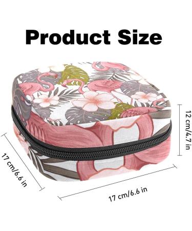 Shop Tropical Women's Tampon Storage Bag | Flamingo & Palm Leaf Design Multi-Pockets for Easy Organization - Buy Online on GoSupps.com